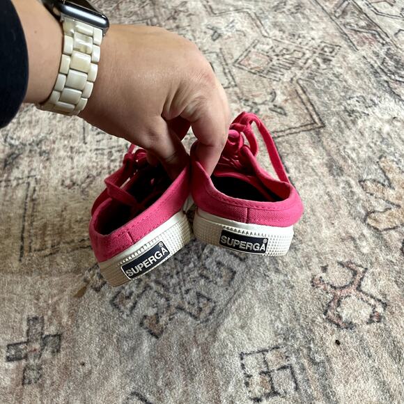 Superga Fantasia Womens Canvas Red Azalea Slip On Sneakers Size 8.5 Pink Lace-up - Picture 6 of 8
